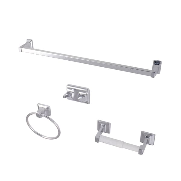 4Piece Bathroom Accessory Set, Polished Chrome